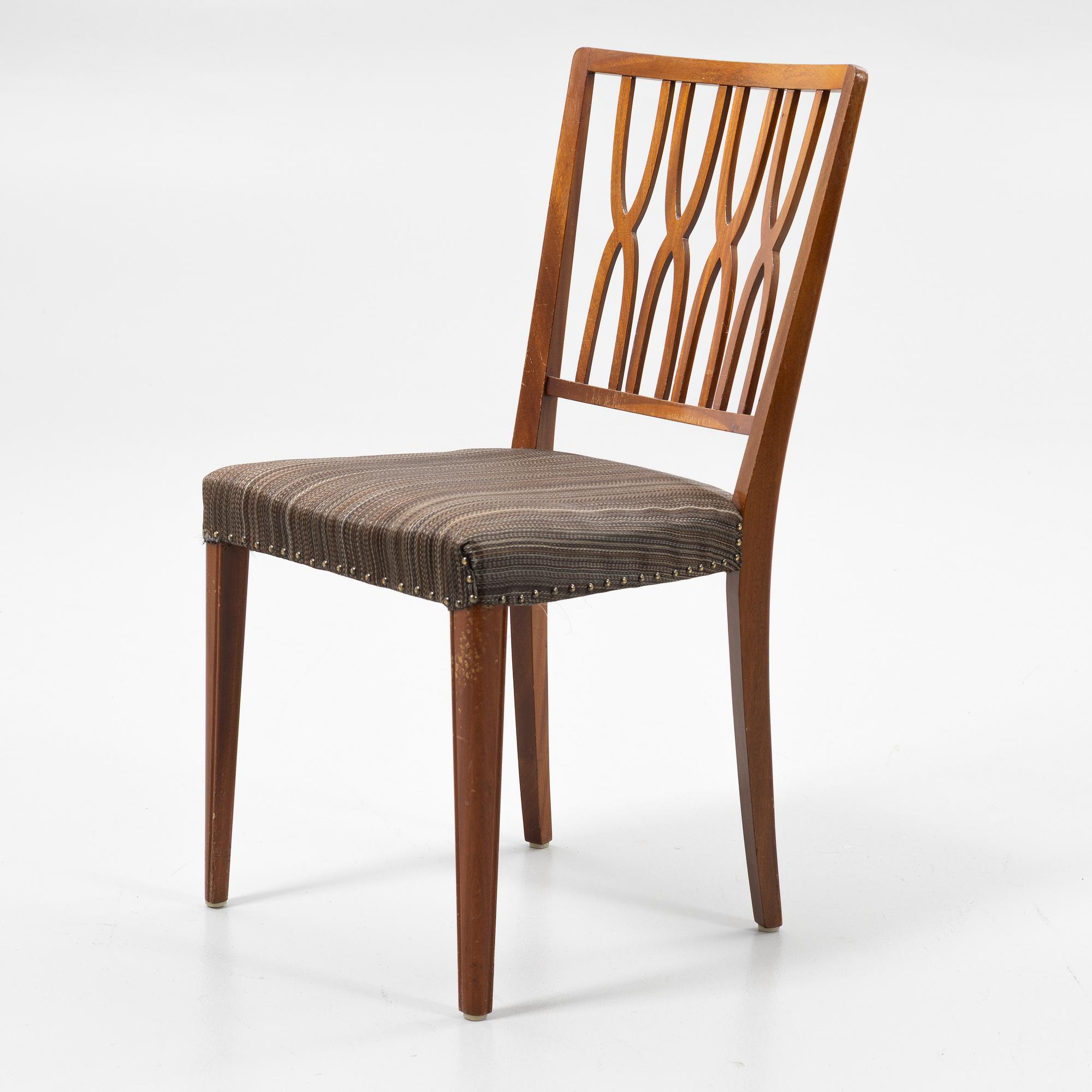 Chairs, 8 pcs, mid-20th century.