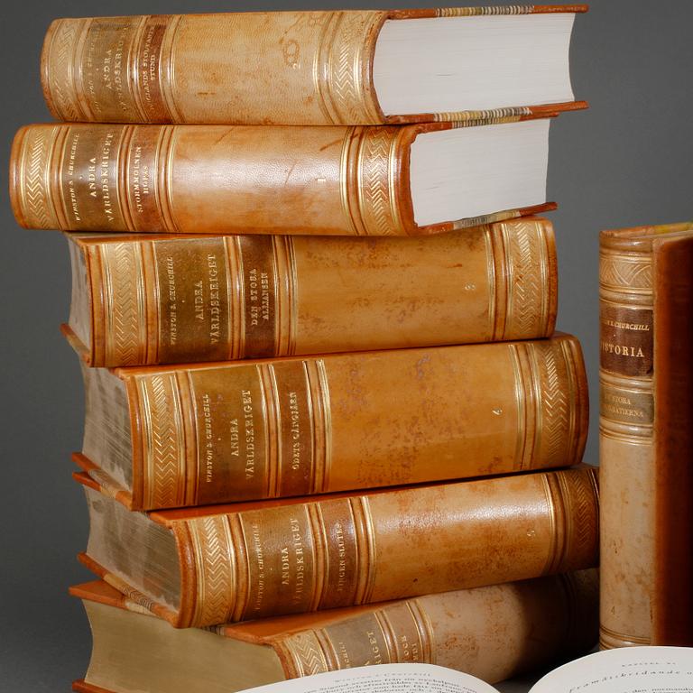BÖCKER, 6 + 4 vol,  "Andra Världskriget" samt "Historia" , Winston Churchill, 1948 - 1954 respektive 1956 - 1959.