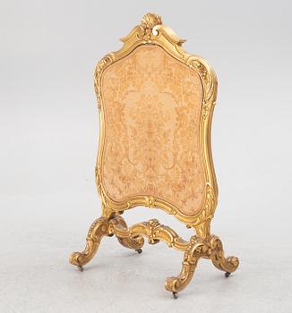 Brass screen, Rococo style, early 20th century.