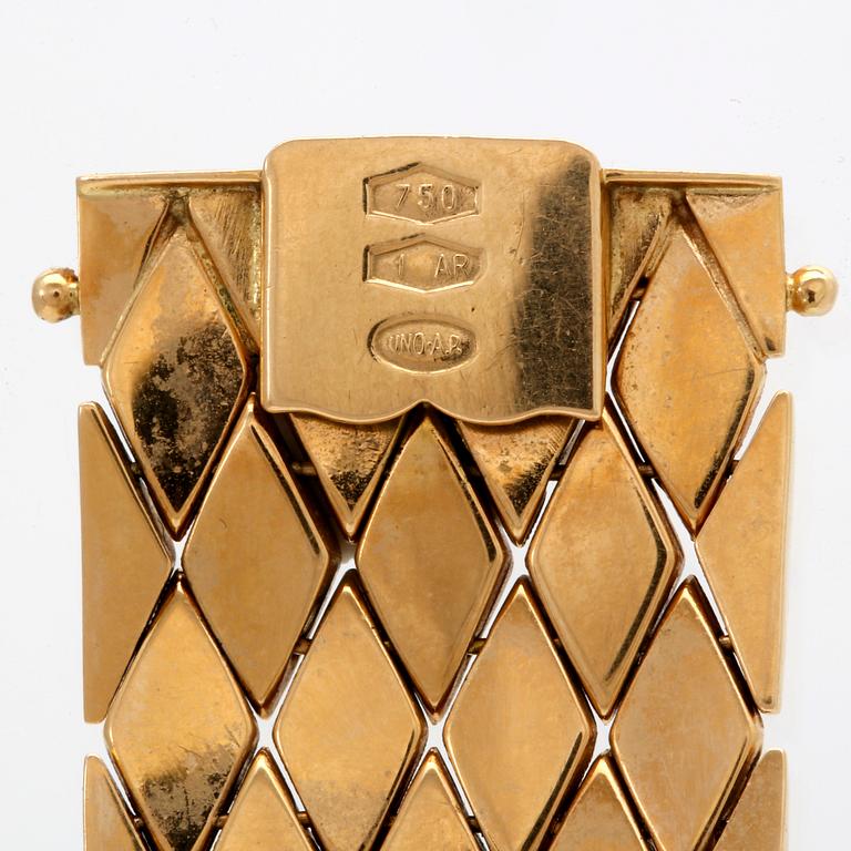 Bracelet 18K gold, enamel, 44,9 g, approx 20 x 2,5 cm, Italian hallmarks.