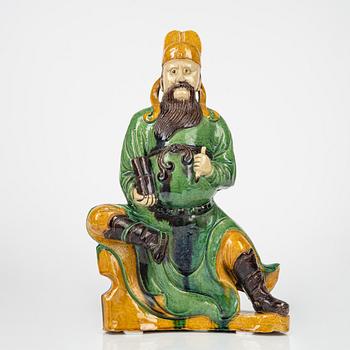 A Chinese roof tile figure, Ming style, presumably late 19th Century.