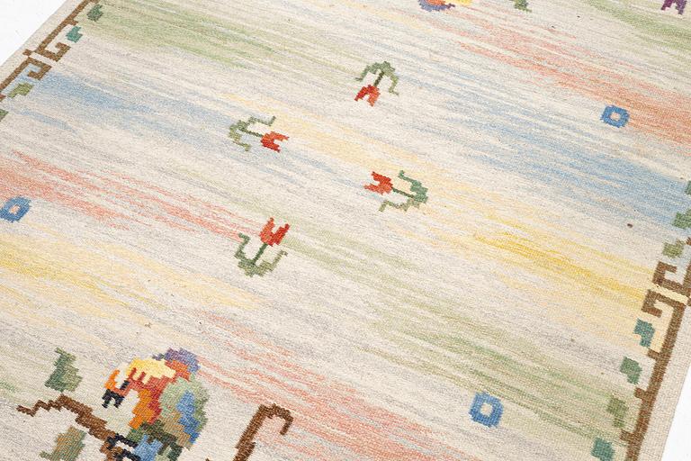 Carl Dangel, rug, "The Parrot" flat weave, c. 295 x 200 cm, signed CD.