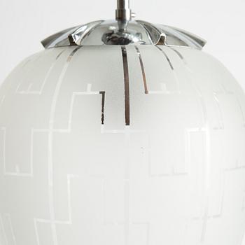 Three Swedish Modern ceiling lamps, possibly Flygsfors, 1940's/50's.
