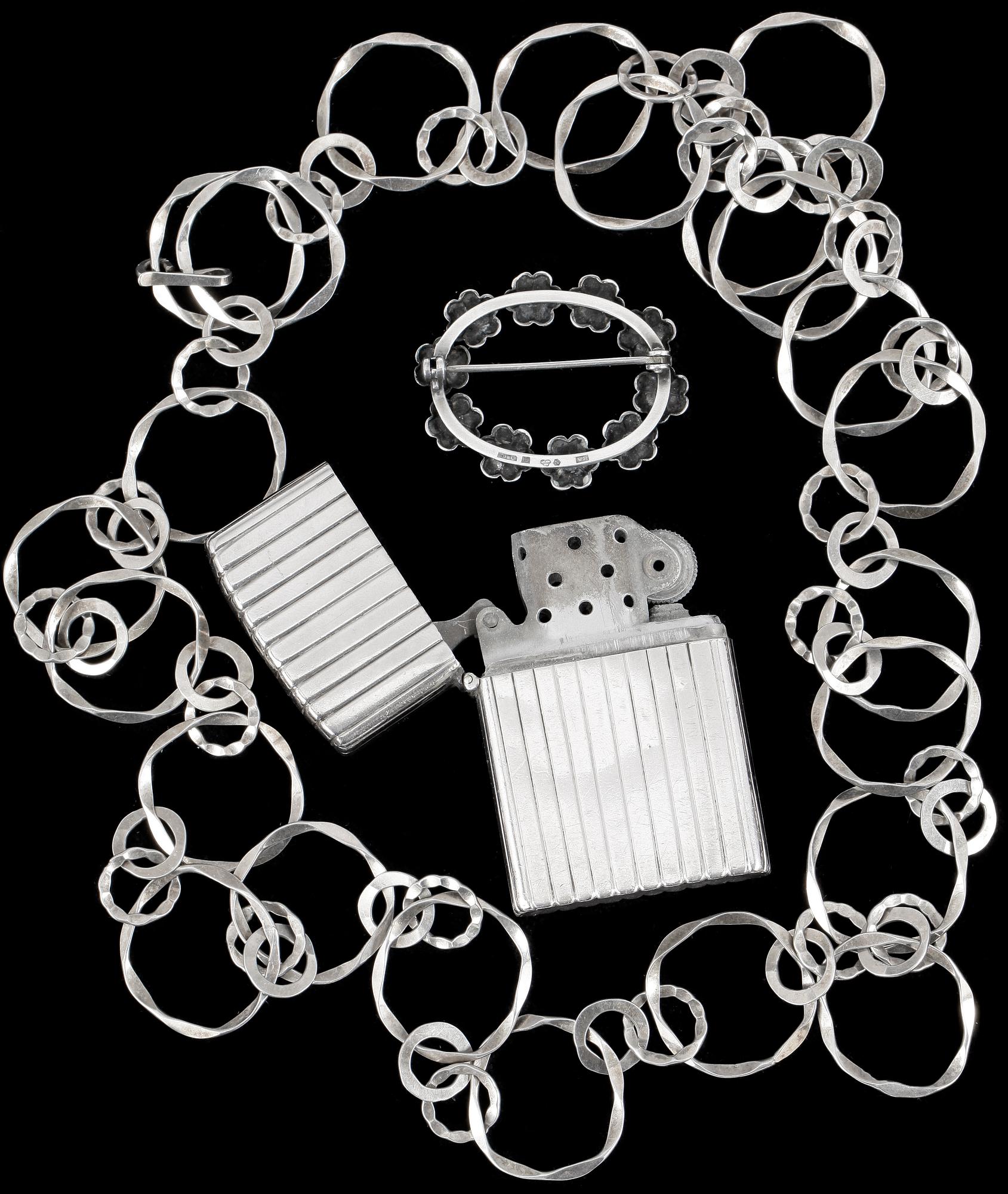 PARTI SILVER, 3 delar, bla Åke Strömdahl, 1958. Totalvikt 130g.