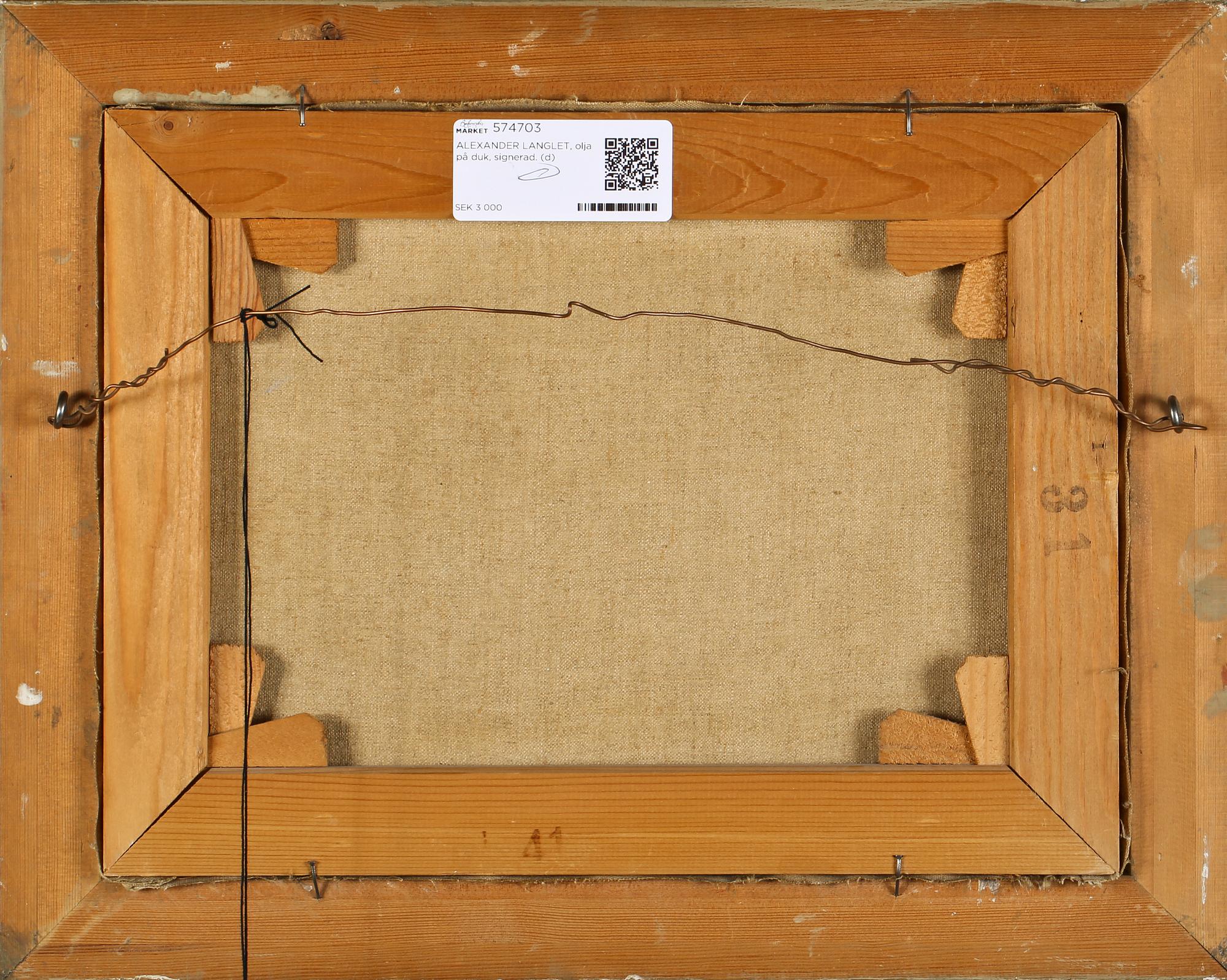 ALEXANDER LANGLET, olja på duk, signerad.