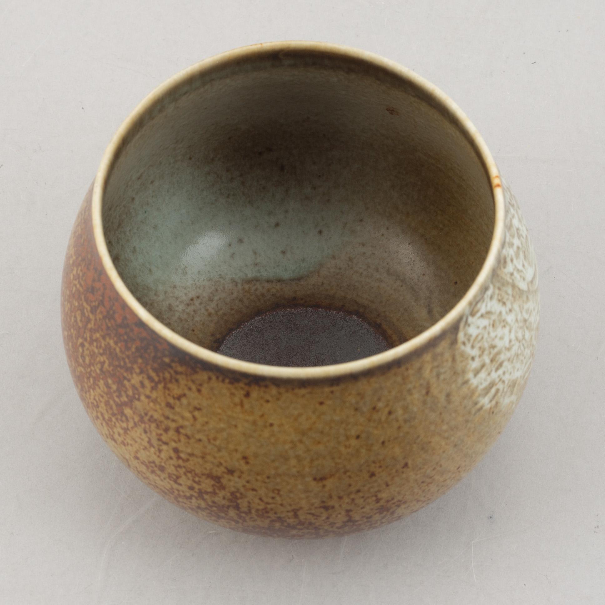 Stig Lindberg, three stoneware bowls, Gustavsbergs Studio, Sweden, 1969-82.