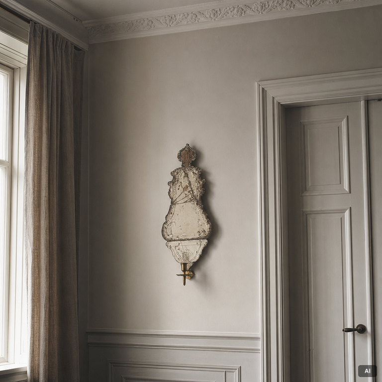 A pair of Nort European late baroque one-light girandole mirrors, mid 18th century.