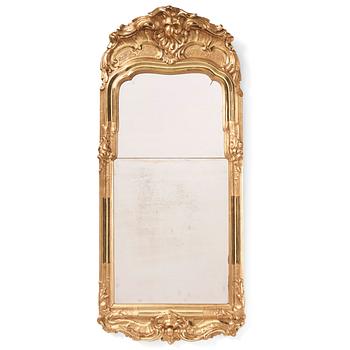 96. A Swedish rococo giltwood mirror, later part of the 18th century.