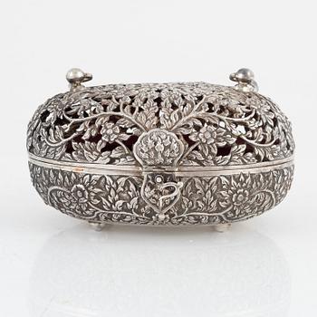 A Sterling Silver Casket, Thailand.