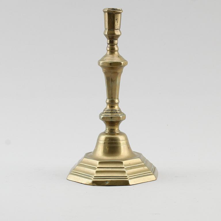 LJUSSTAKE, mässing, 1700-tal.