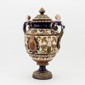 A large maiolica urn from Rörstrand, circa 1900.