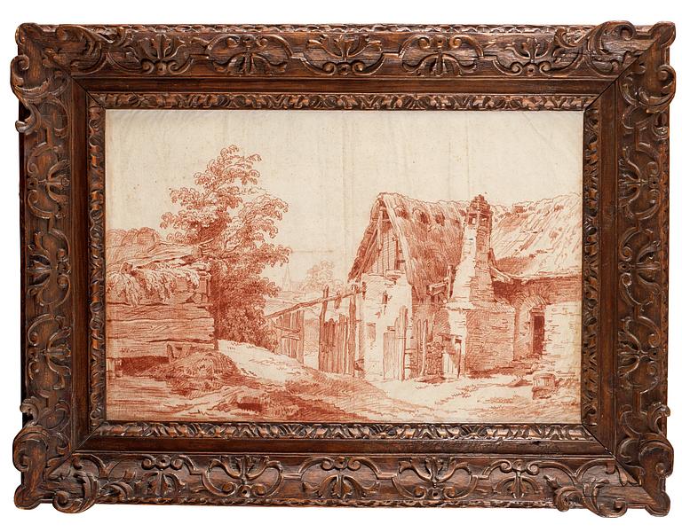 Hubert Robert Tillskriven, Landskap med byggnad.