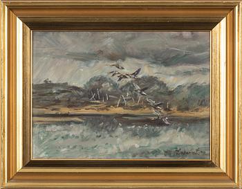 Lindorm Liljefors, oil on panel, signed and dated -74.