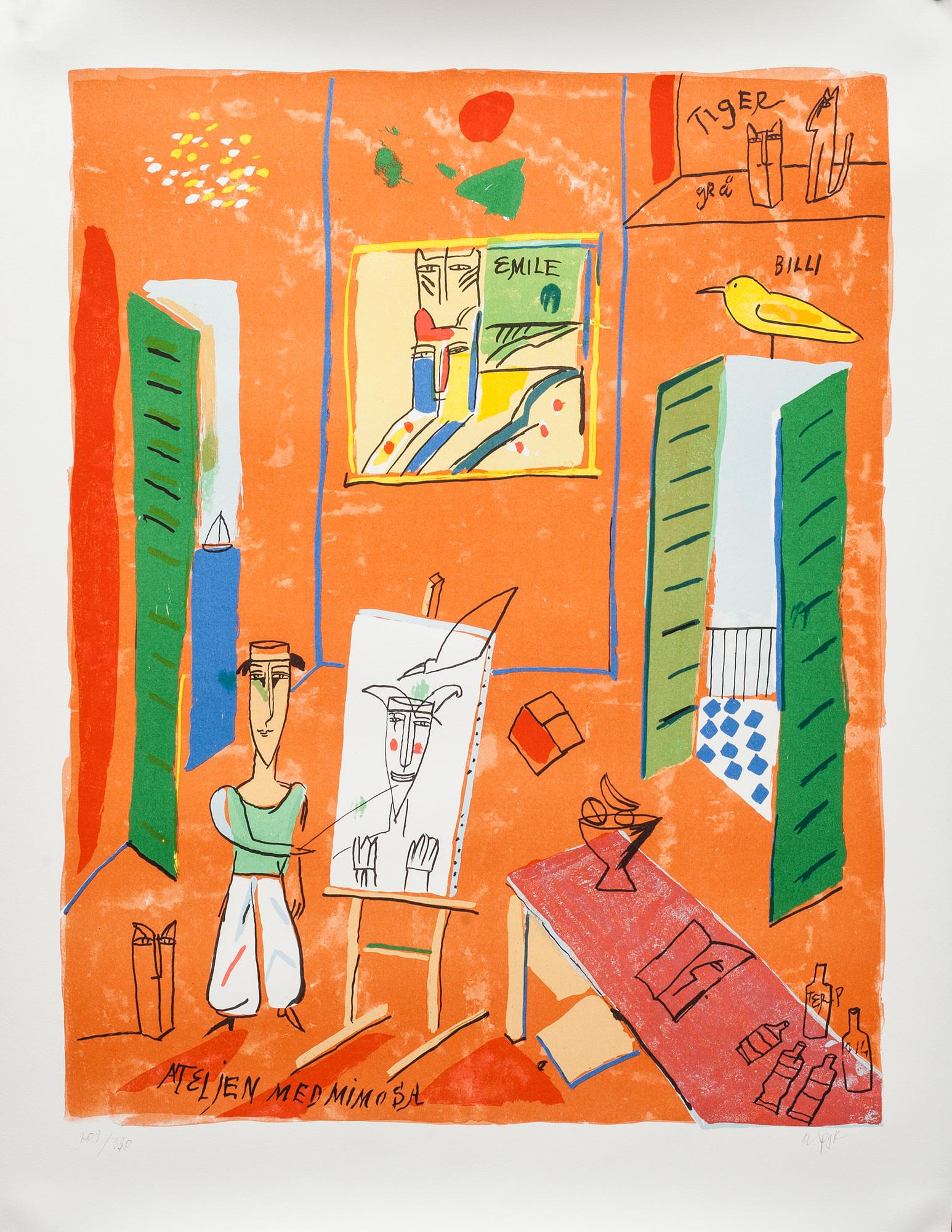 MADELEINE PYK, färglitografi. Signerad och numrerad 207 330.