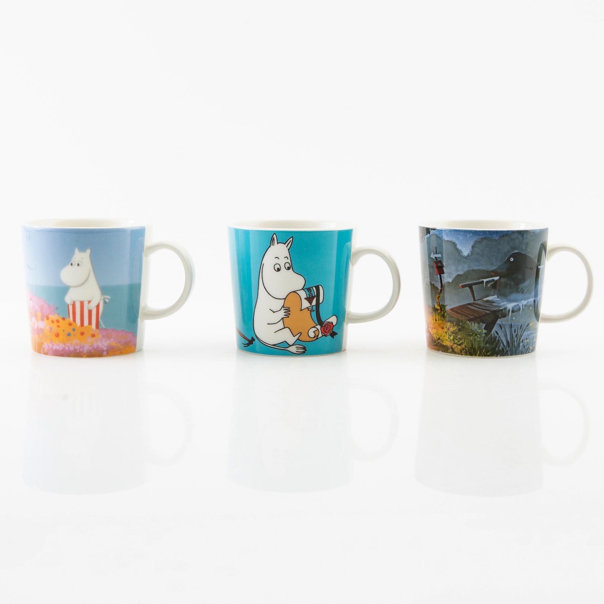 Muggar, 9 st, Moomin characters/Mumin, Arabia, Finland.