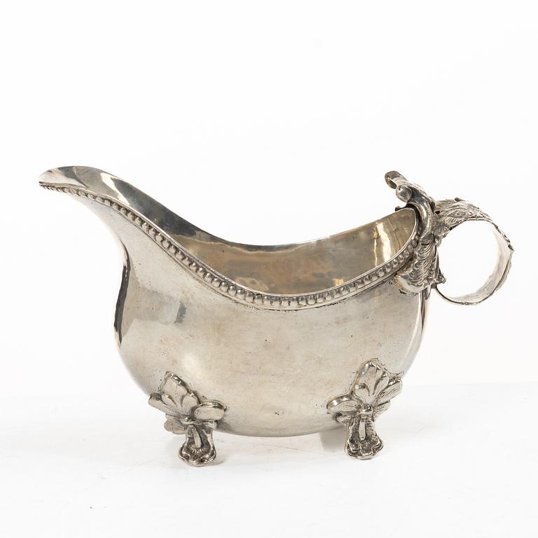 Sauce boat, silver, Rococo style, Swedish import mark, first half of the 20th century.