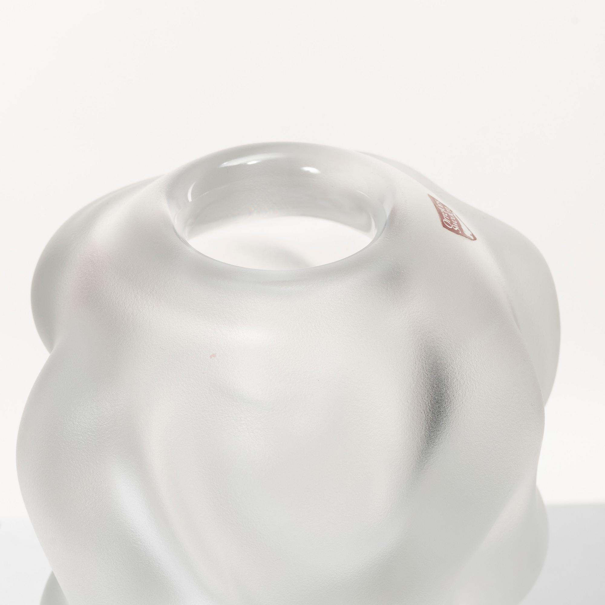 Per B. Sundberg, Vase, glass, Orrefors, signed.