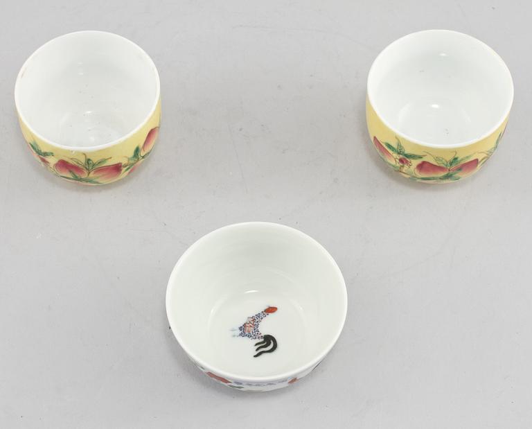 SKÅLAR, 3 st, porslin, Kina, modern tillverkning.