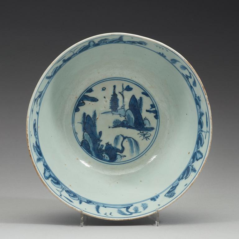 A blue and white bowl, Ming dynasty (1368-1644).