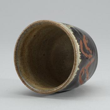 A Japanese stoneware cup, attributed to Shoji Hamada, 1950's.