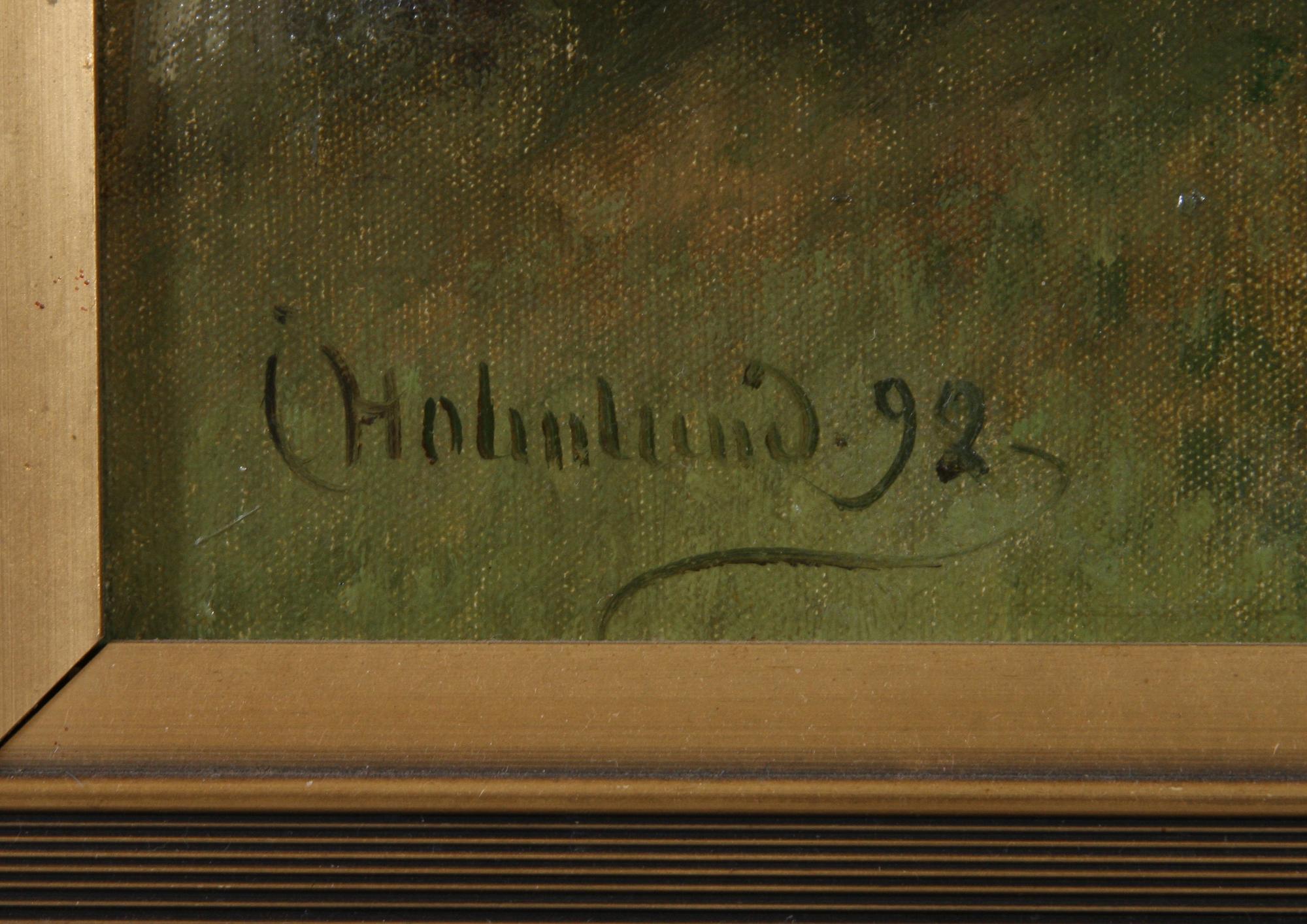 JOSEFINA HOLMLUND, tillskr, olja på duk, sign o dat "92".