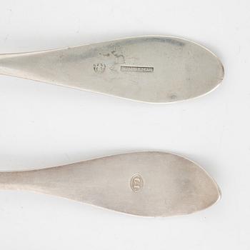 Skedar, 9 st, silver, Sverige 1700-1800-tal.