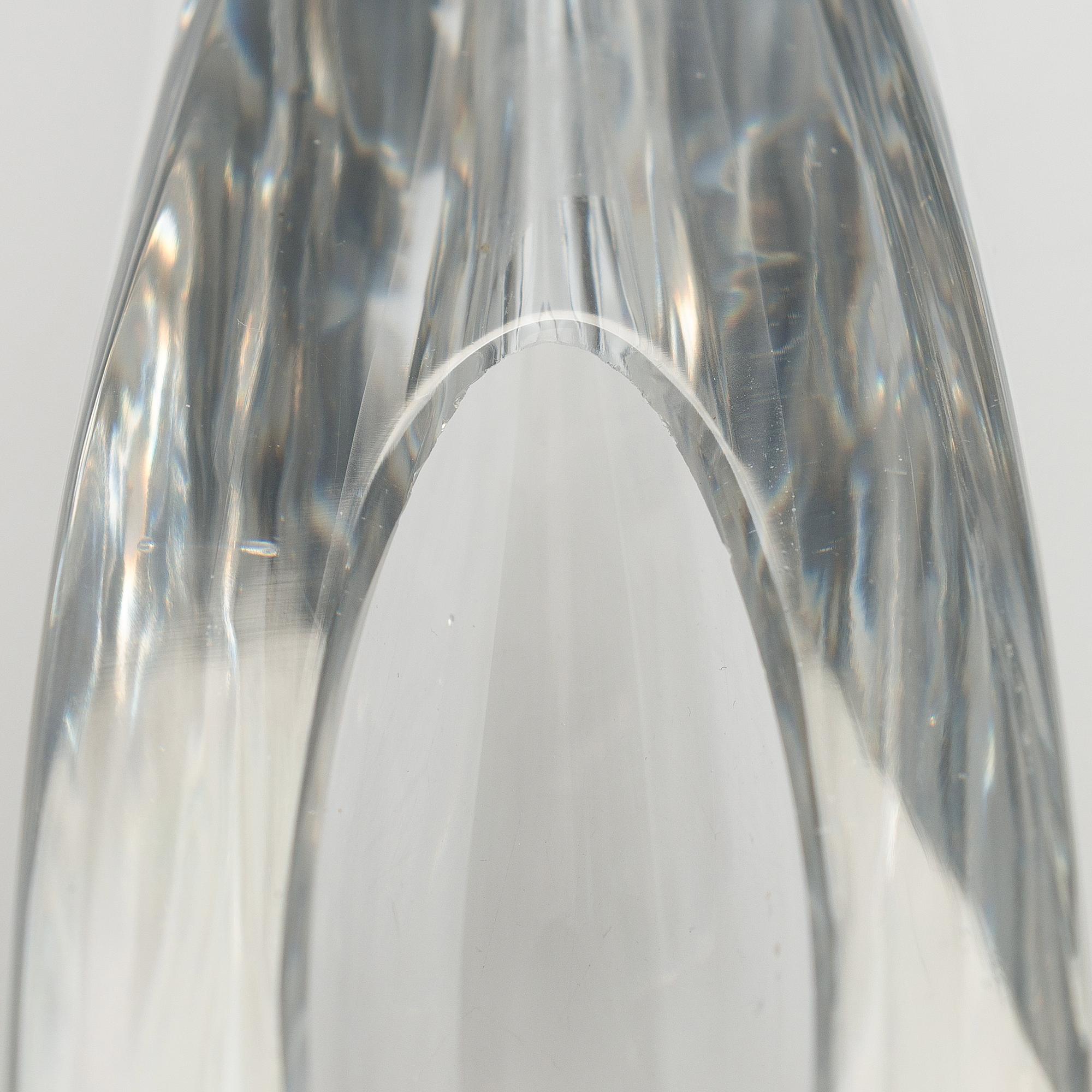 Aimo Okkolin, konstglas, , "Svärdslilja", signerad Riihimäen Lasi  Oy, Aimo Okkolin, Riihimäen Lasi Oy.