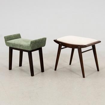 Stools, 2 pcs, first half/mid-20th century.