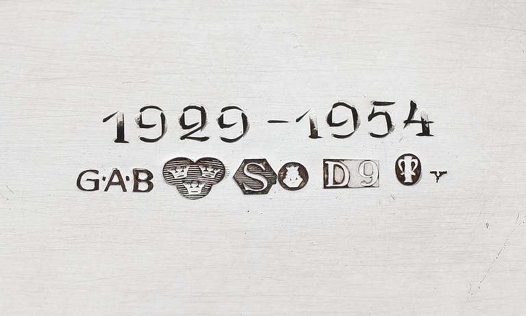 BÄGARE, silver, GAB, Stockholm 1954. Vikt ca 249 g.