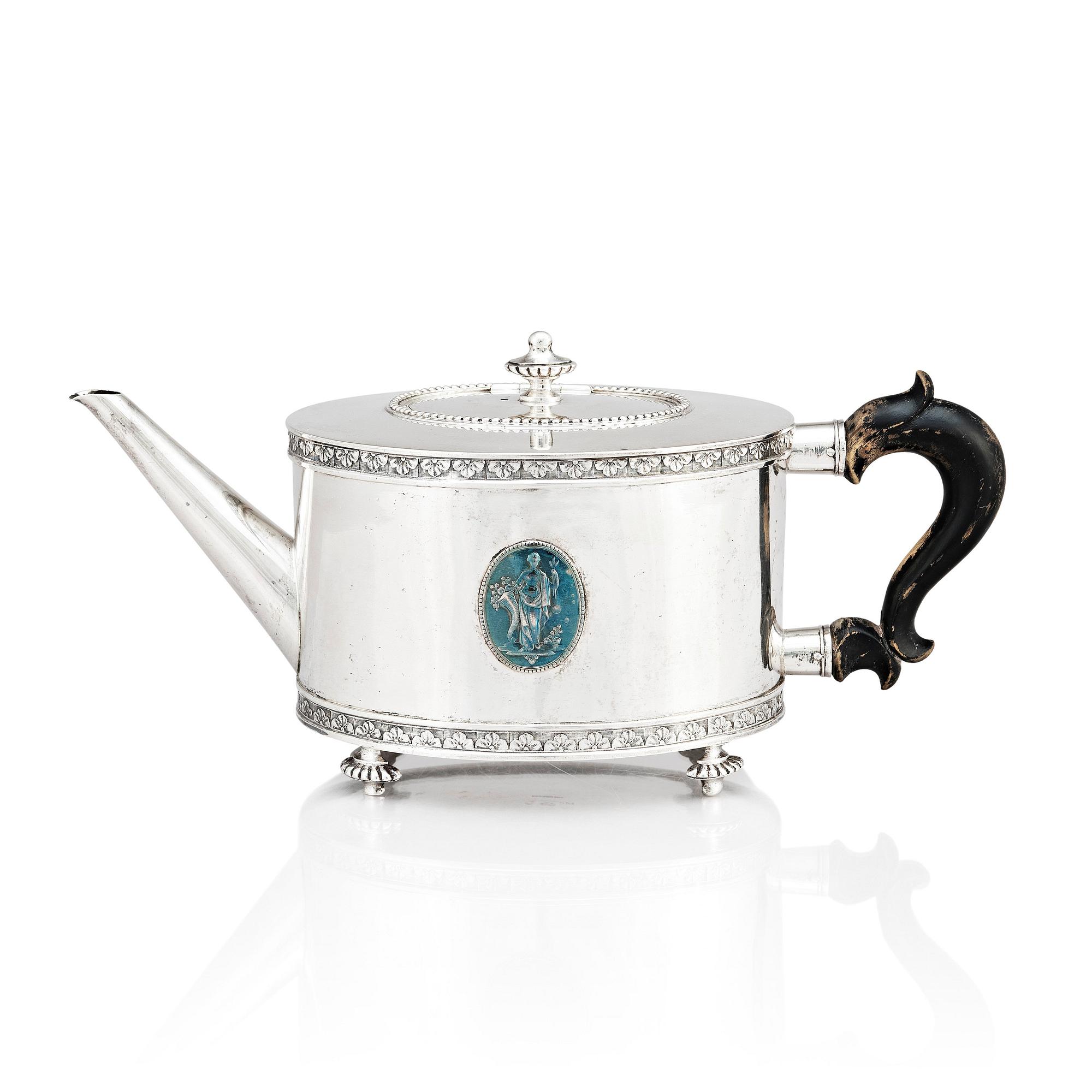 A Swedish late Gustavian silver tea-pot, mark of Johan Abraham Hallard (Hallardt), Stockholm 1794.