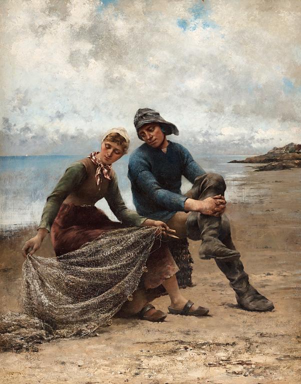 August Hagborg, Stilla stund på stranden.