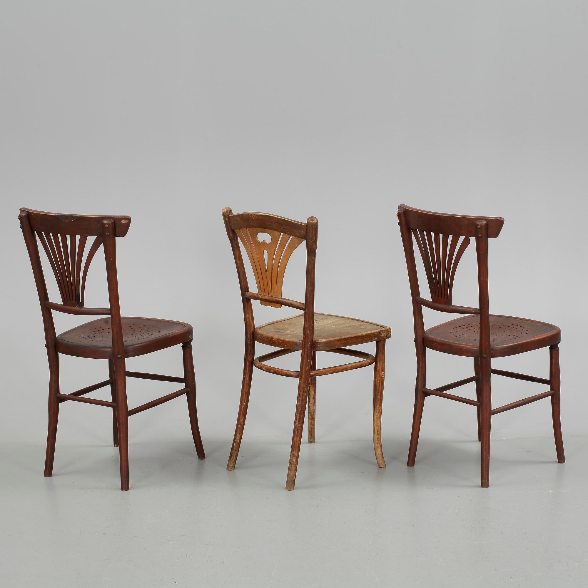 STOLAR, 3 st, Thonet, sekelskiftet 1800/2900.