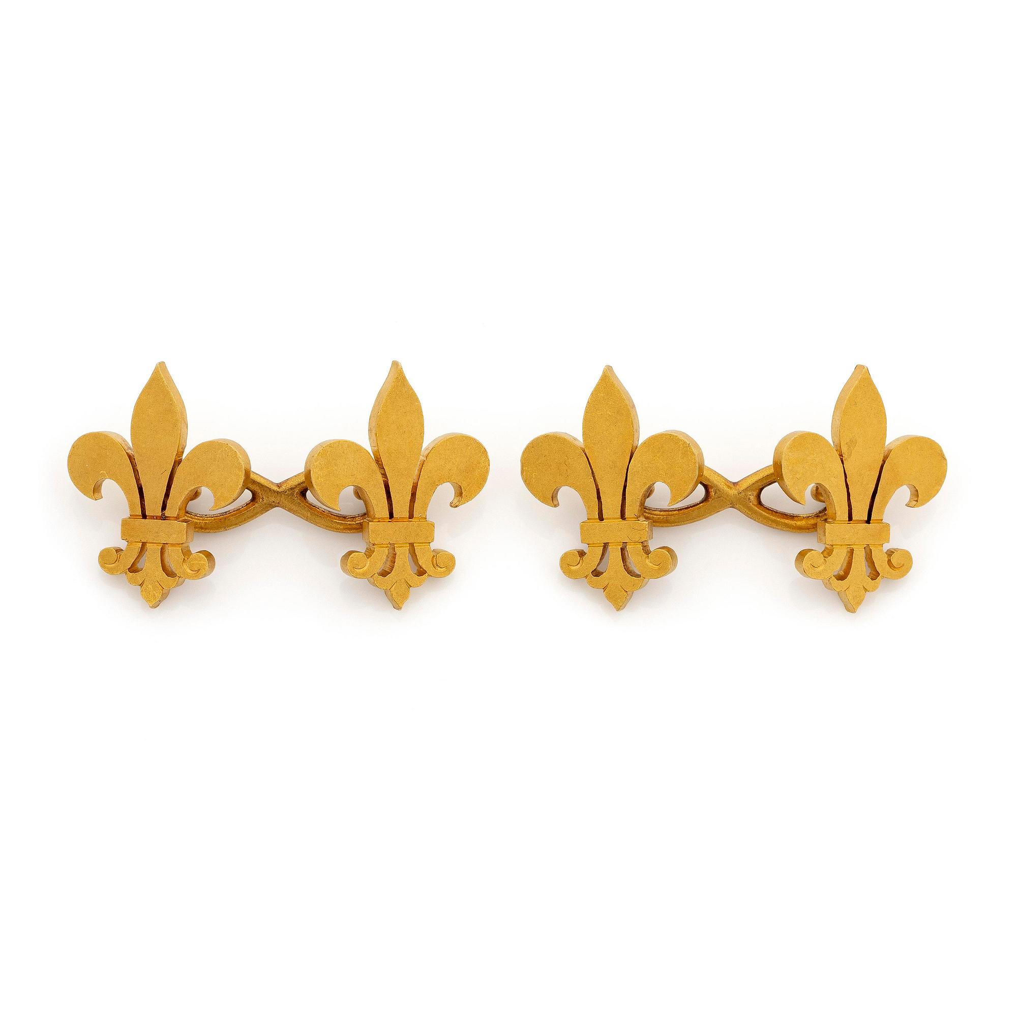 Tiffany & Co a pair of cufflinks in 18K gold, Fleur-de-lis.