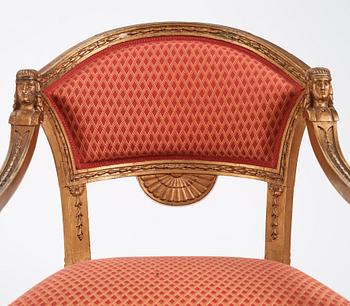 A pair of Swedish chairs in N C Salton's manner,  19th century.