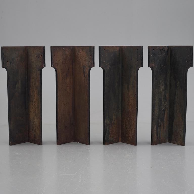Anna Petrus, four cast iron reliefs, Näfveqvarn, Sweden, pieces of a table designed for the Metropolitan exhibition in New York 1927.