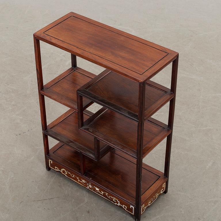 Chinese hardwood shelf , 20th century, China.