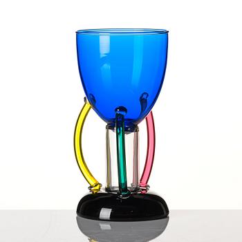 Ettore Sottsass, a Memphis glass goblet 'Deneb', Toso Vetri d'Arte, Italy, 1980s.