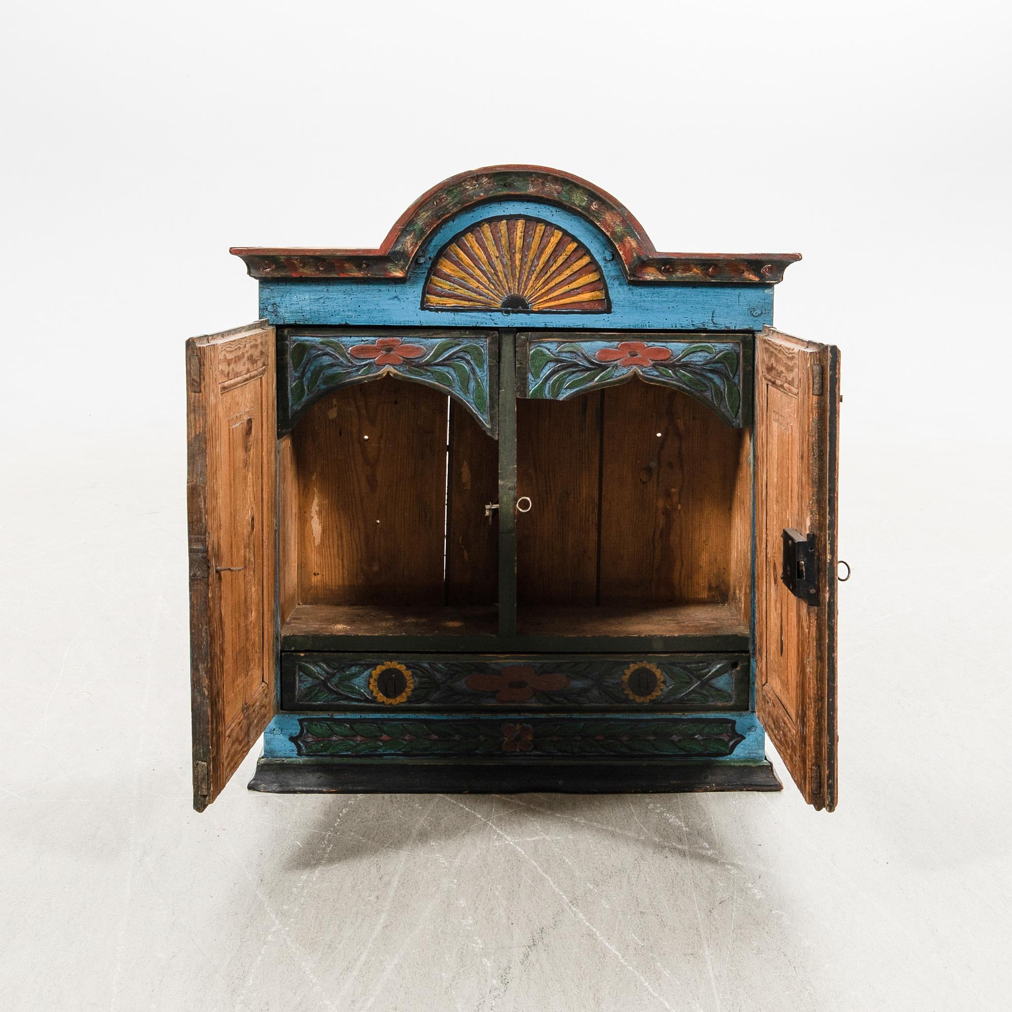 Wall-mounted cabinet dated 1847 Skåne.