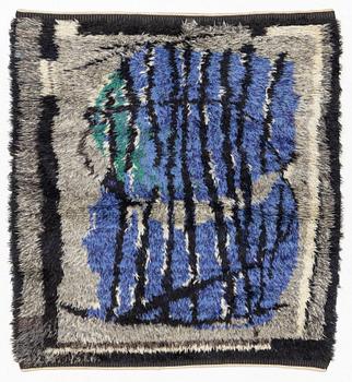 Staffan Hallström, rya rug, signed SH, approx. 149 x 136 cm.