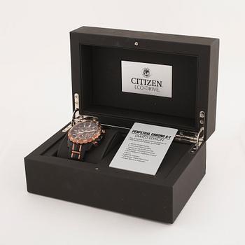 CITIZEN, Eco-Drive, Perpetual Calendar, "Tachymeter", Limited Edition  1533/2500, wristwatch, chronograph, 45 mm.