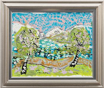 Uno Vallman, Mountain landscape with birches.