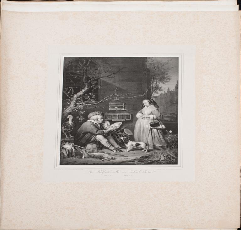 MAPPAR,10 st. Litografiska tryck."Die vorzüglichsten gemälde der königlichen galerie in Dresden" 1840-tal.