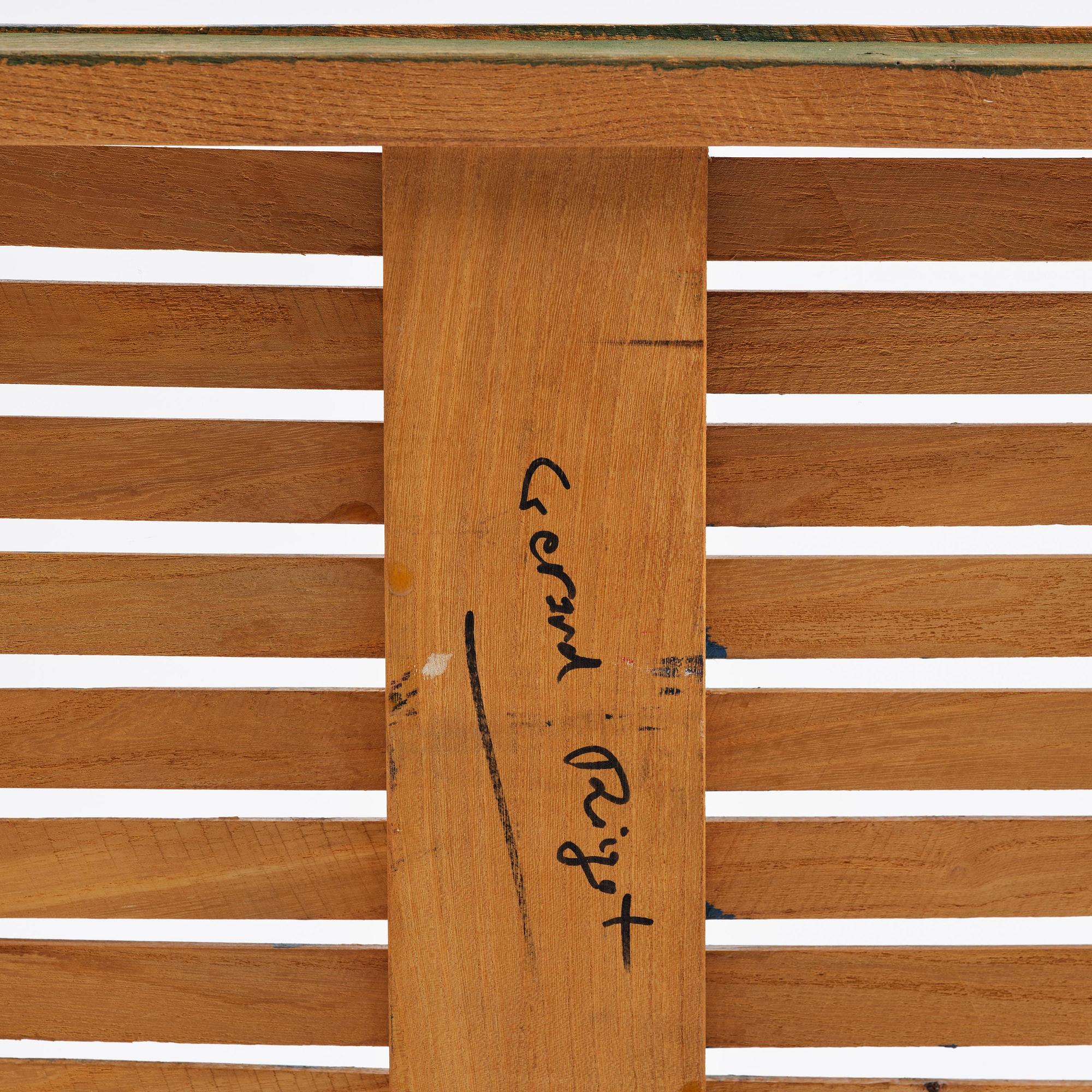 Gérard Rigot, a sculpted and painted oak chair, exectued in his studio, France, second half of the 20th century.