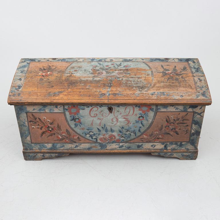 Chest, folk art, dated 1793.