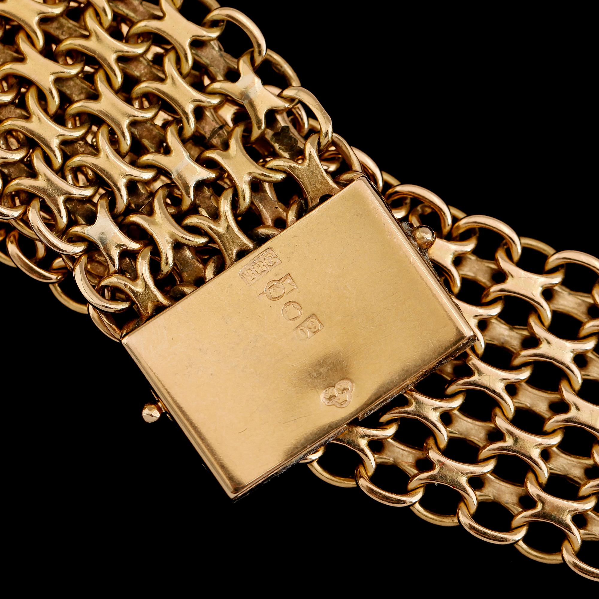 ARMBAND, 18K guld. Vikt ca 45 g.