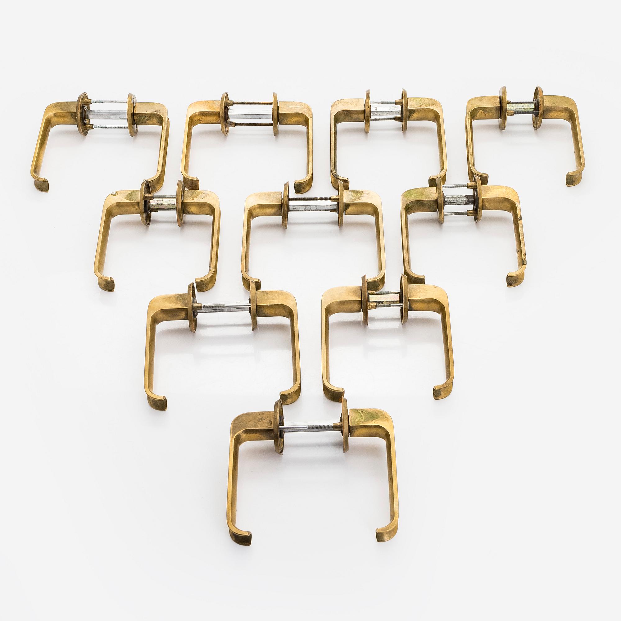 Ilmari Tapiovaara, ten pairs of door handles, for Oy Excelsior Ab (EXO), Designed 1981.