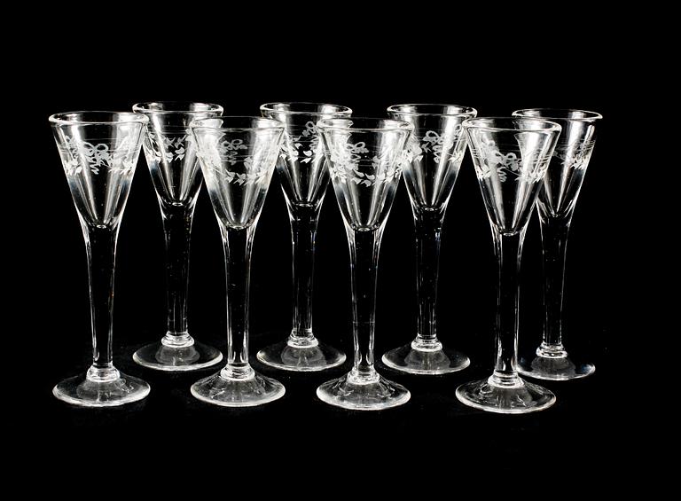 GLASSERVIS, 41 delar, glas, "Antik", Reijmyre, 1900-talets andra hälft.