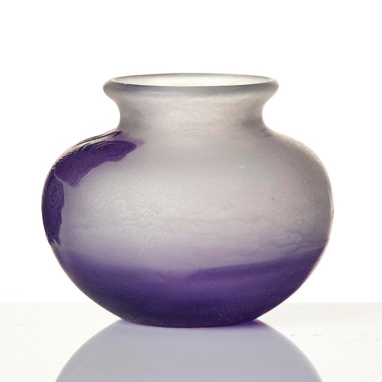 Karl Lindeberg, an Art Nouveau cameo glass vase, Kosta, Sweden.