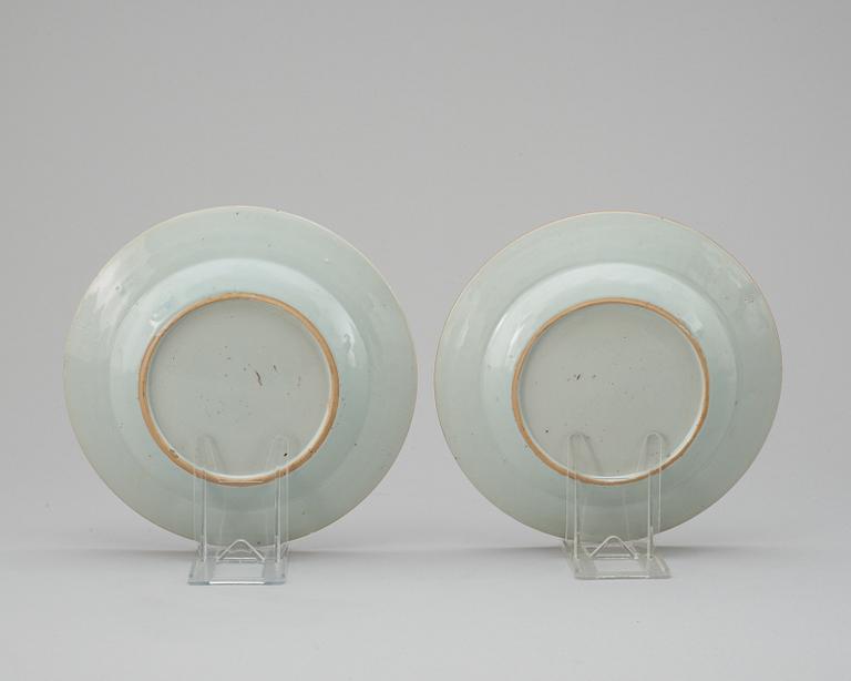 Four early 18th century plates, Qing dynasty.