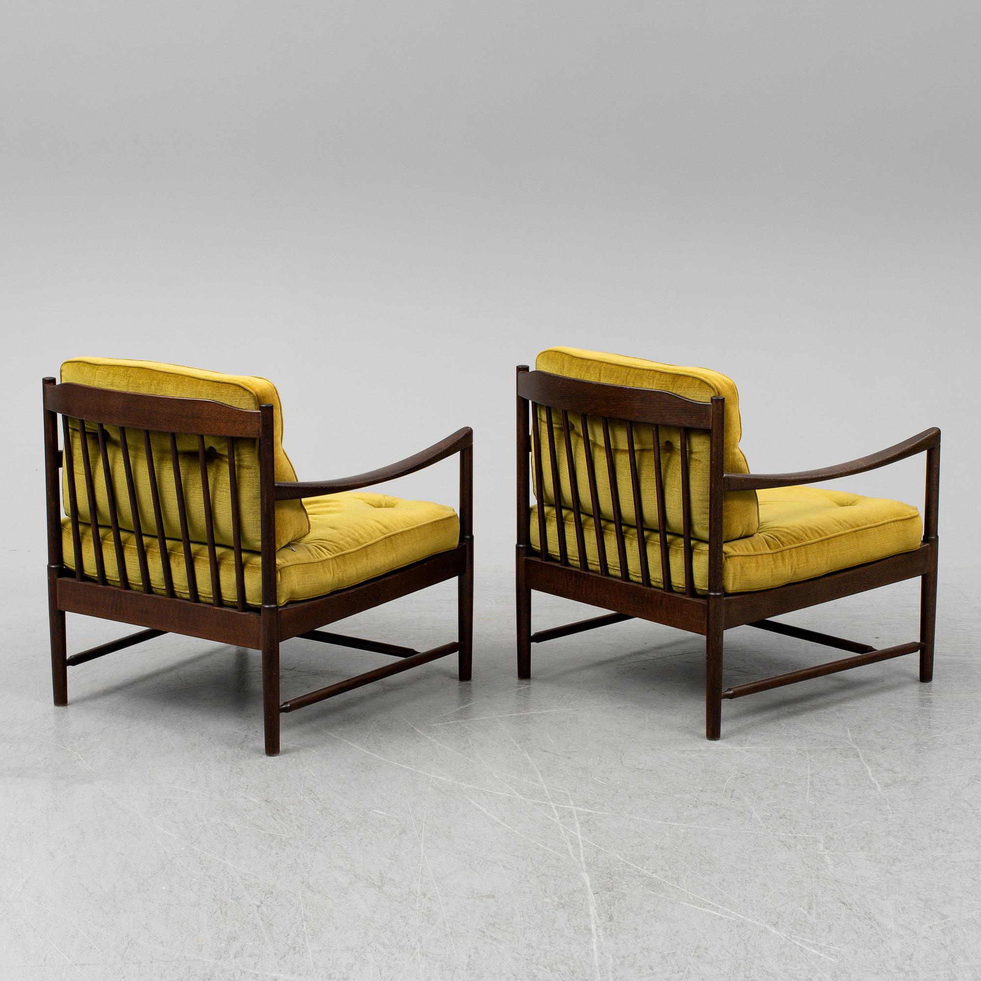 A 1960's pair of 'Bristol' easy chairs by Pethrus Lindlöf.